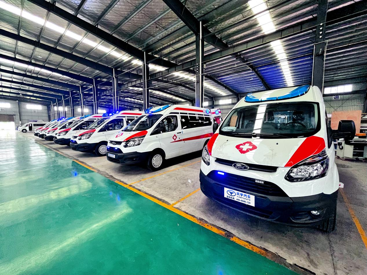 天宇汽车的“安稳号”救护车在湖南市场占有率位居第一。  长沙晚报通讯员 胡欢欢供图